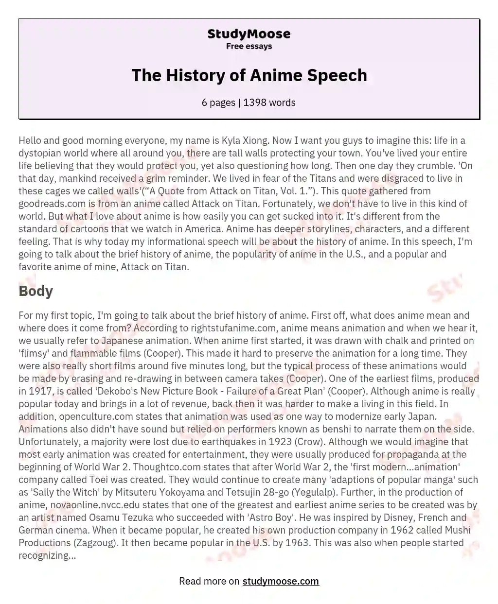The History of Anime Speech