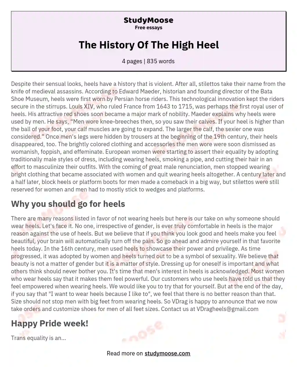 The History Of The High Heel