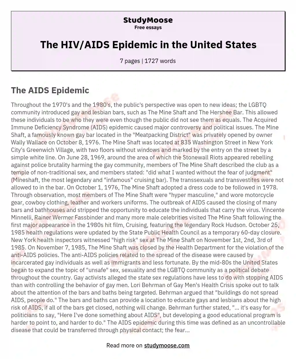 expository essay on aids