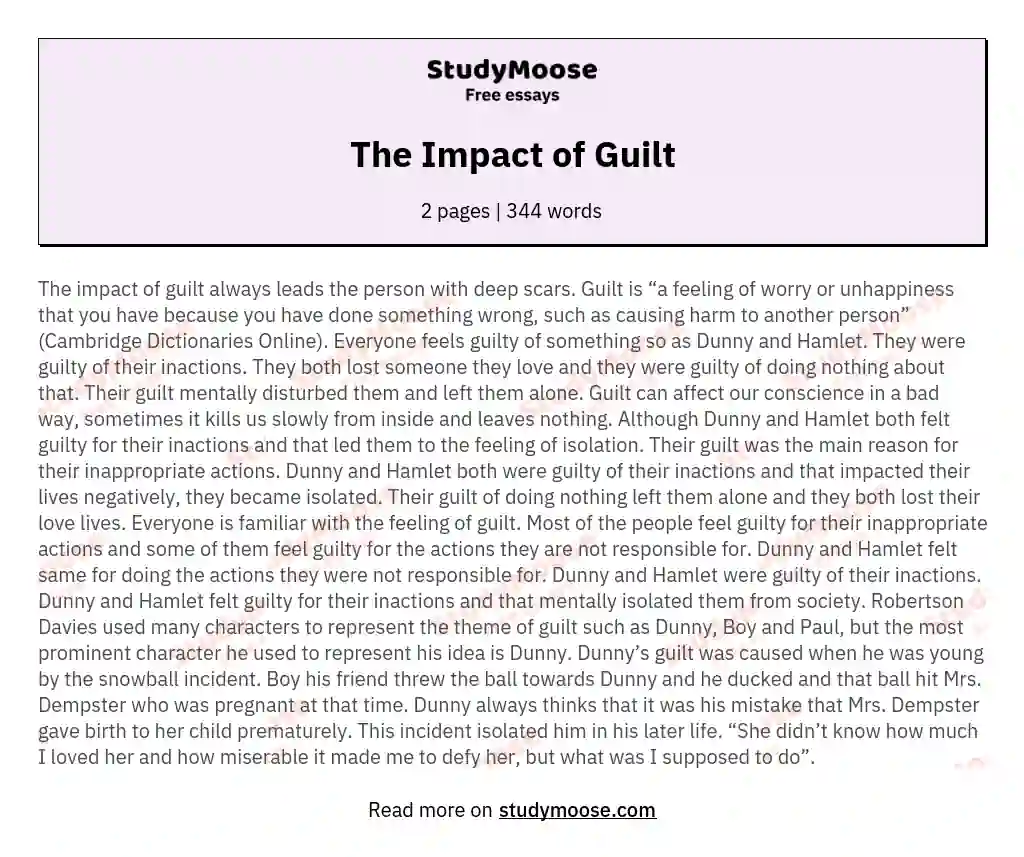 The Impact of Guilt essay