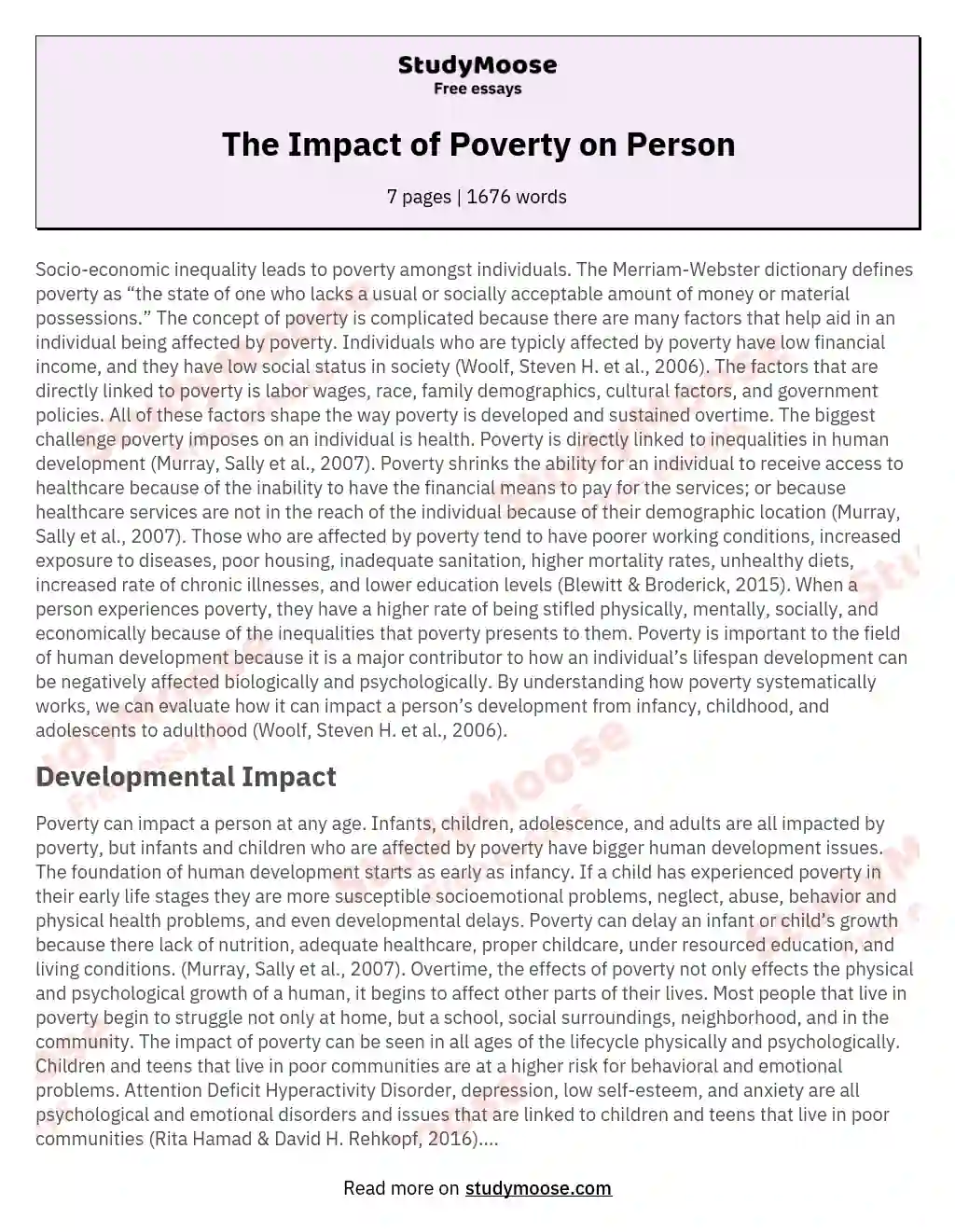 poverty essay for students