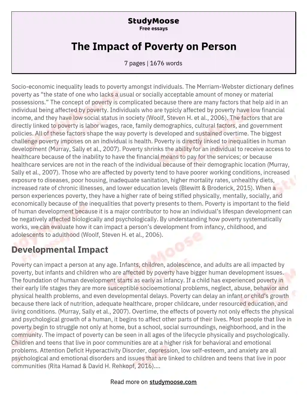 Effects Of Poverty Essay Poverty Essay On Causes Effects And 