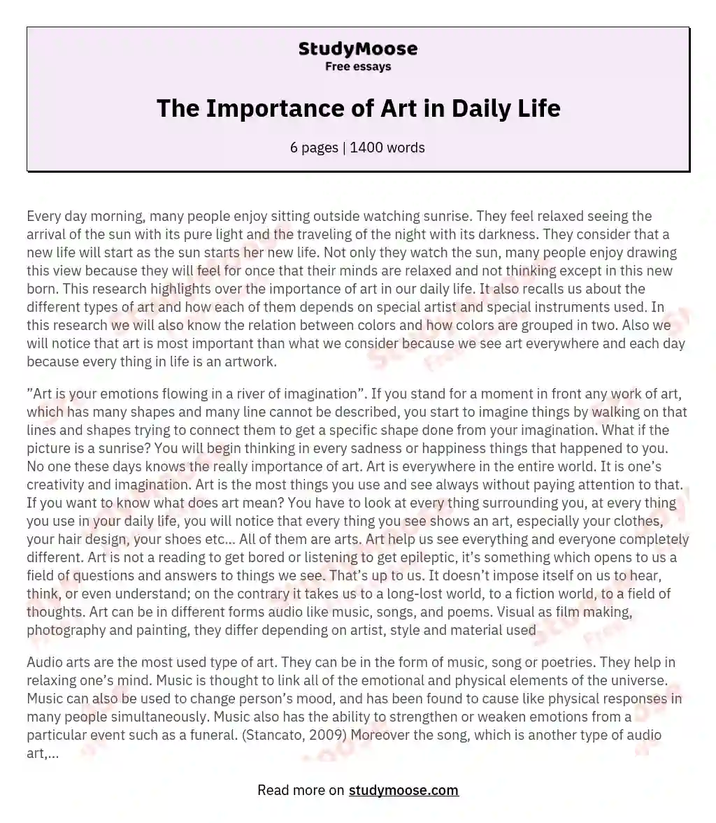 personal essay about art