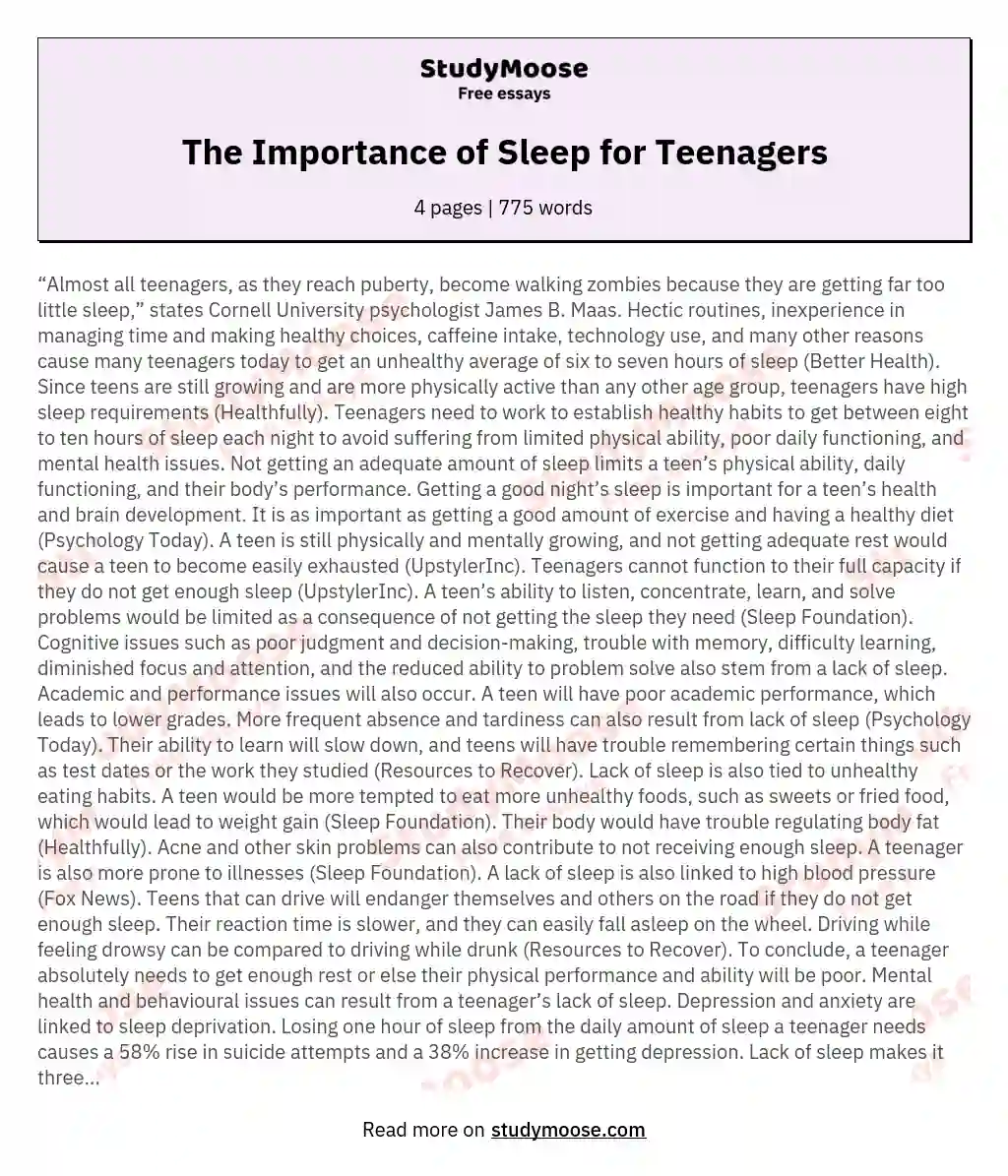 sleep deprivation essay conclusion