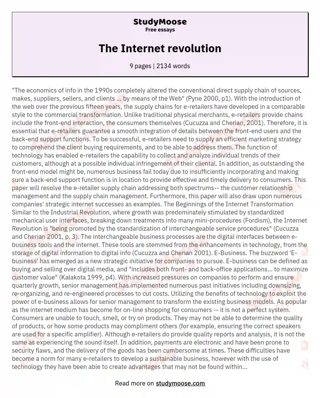 The Internet revolution