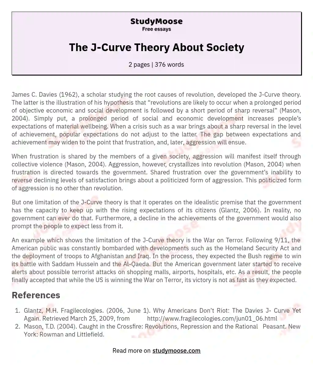 The J-Curve Theory About Society