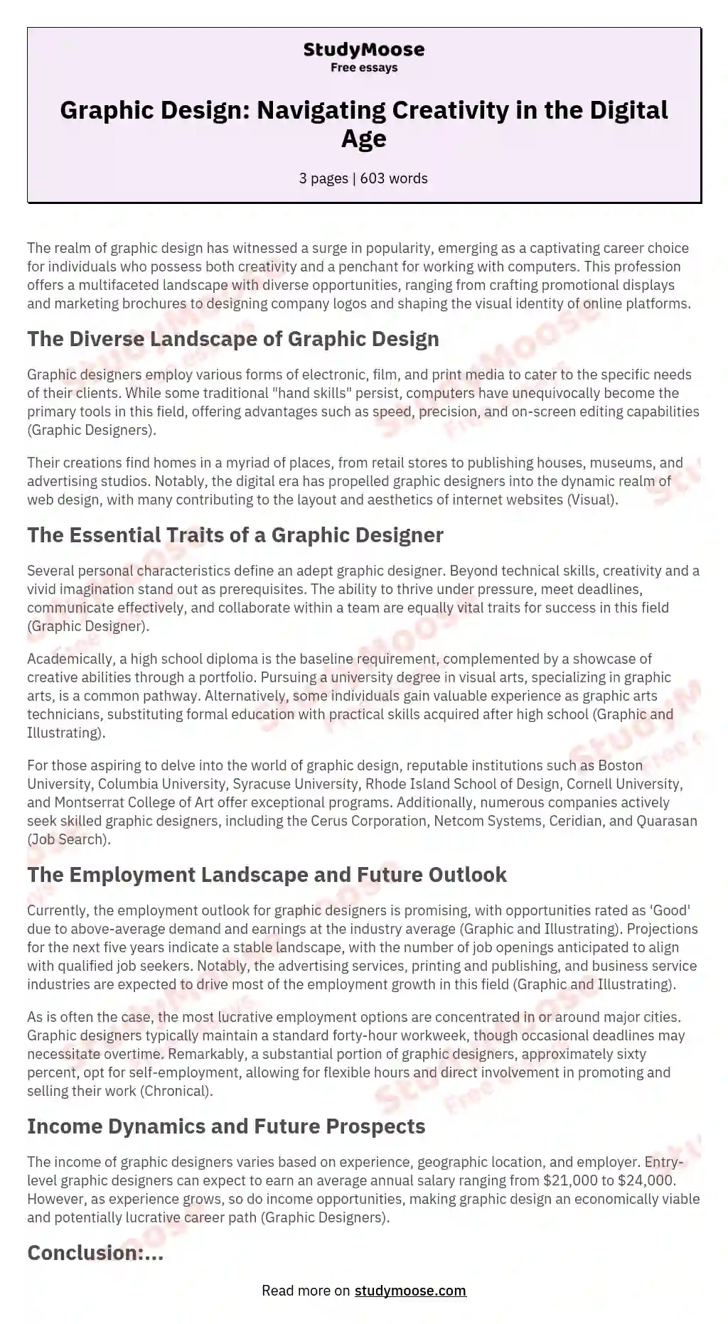 The Job of Graphic Designer