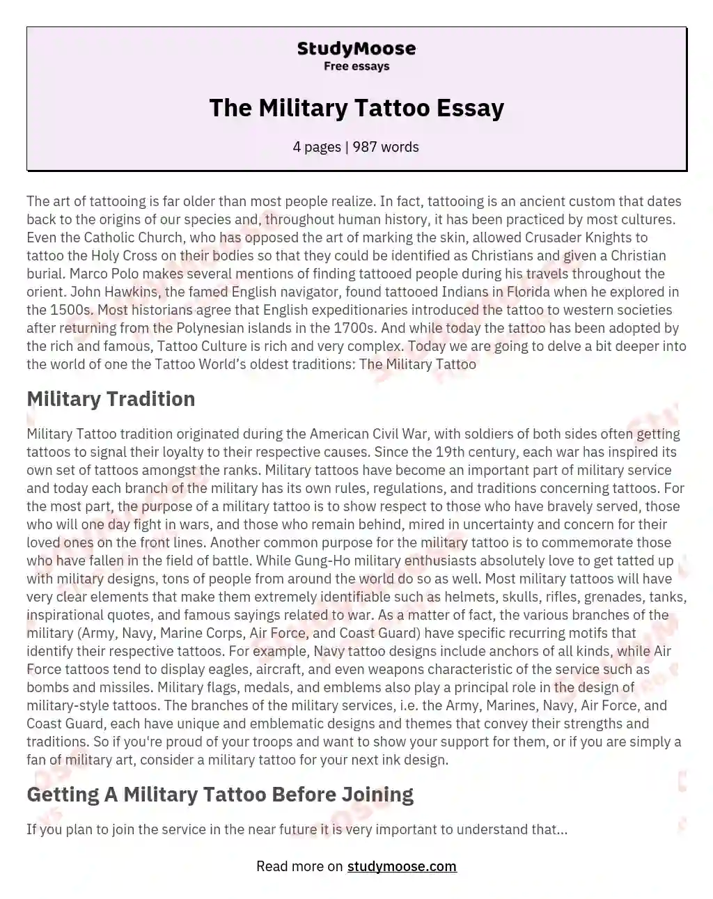 The Military Tattoo Essay essay