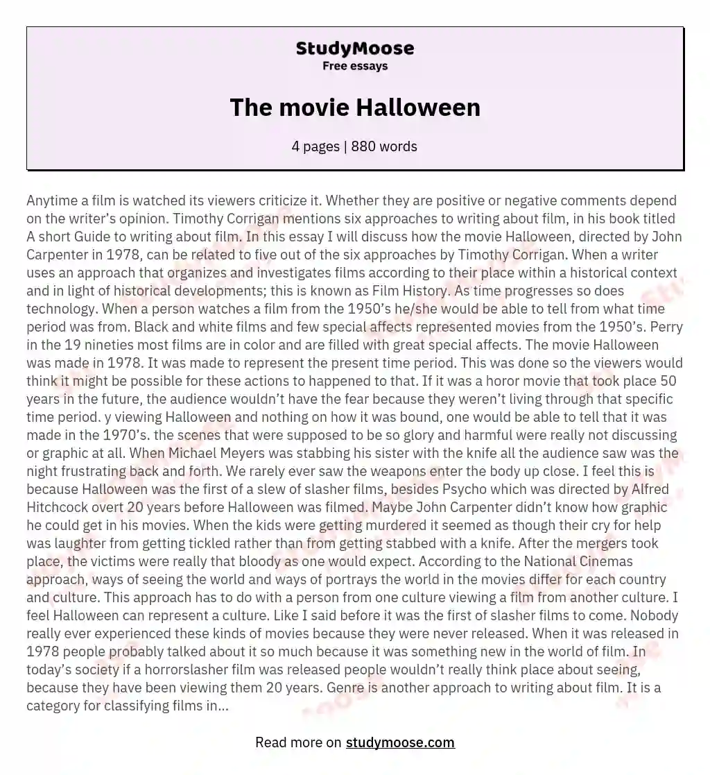The movie Halloween