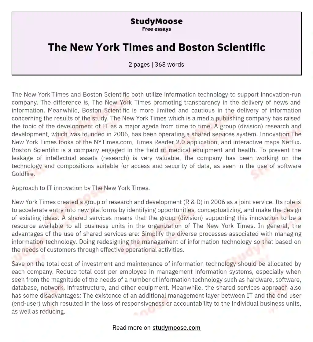 The New York Times and Boston Scientific