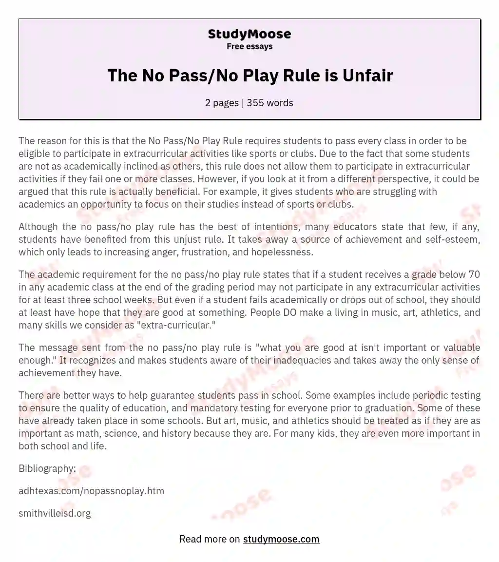 the-no-pass-no-play-rule-is-unfair-free-essay-example