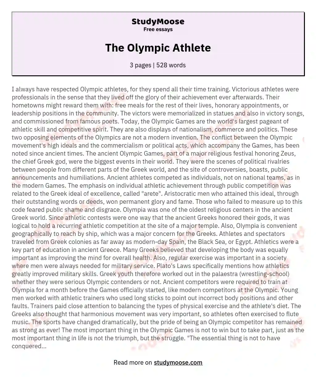 The Olympic Athlete