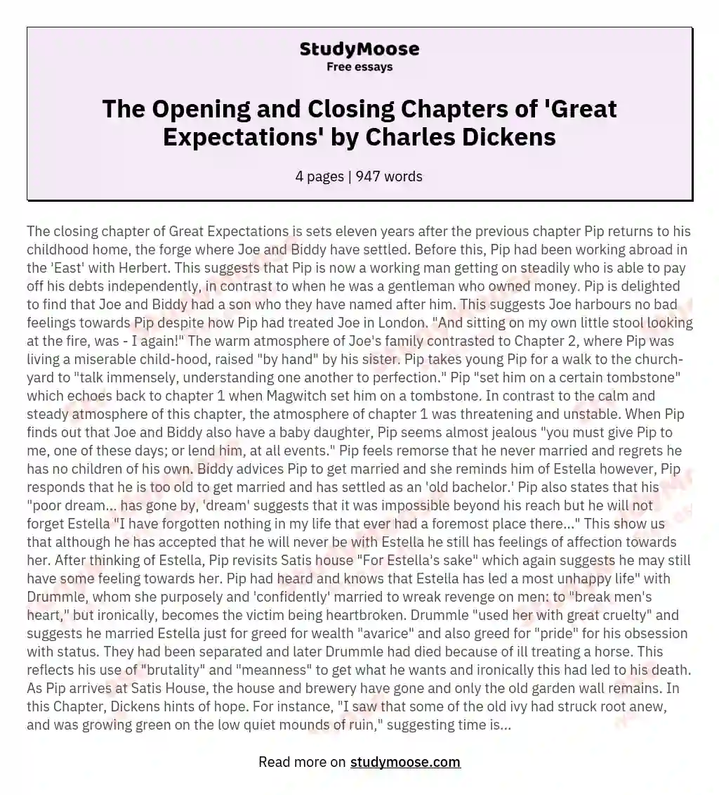 thesis on great expectations