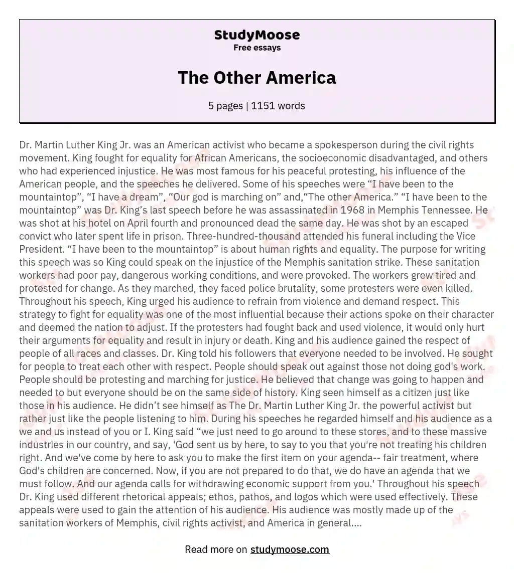 The Other America essay