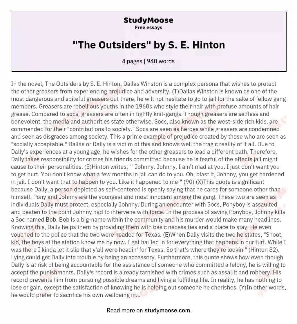 "The Outsiders" by S. E. Hinton