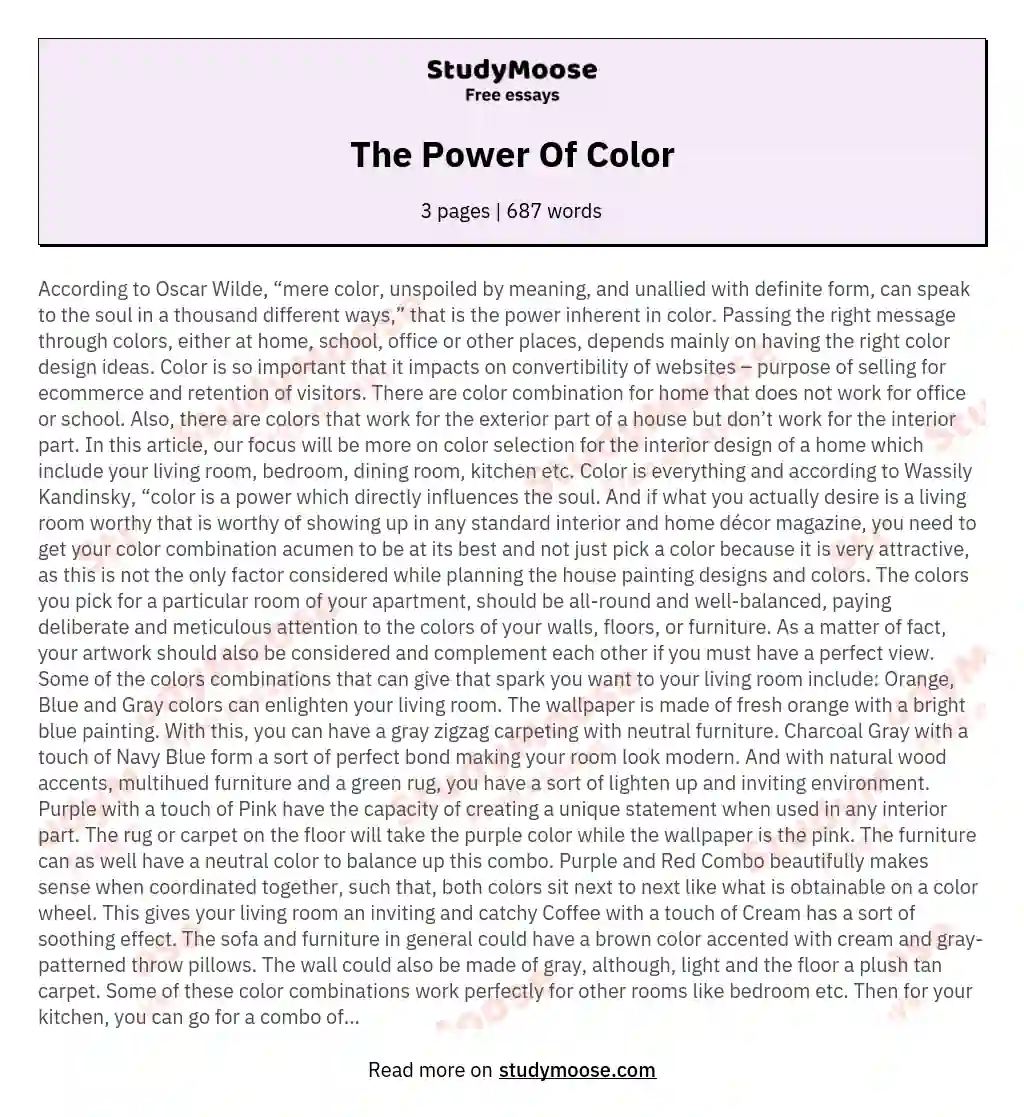 background color essay