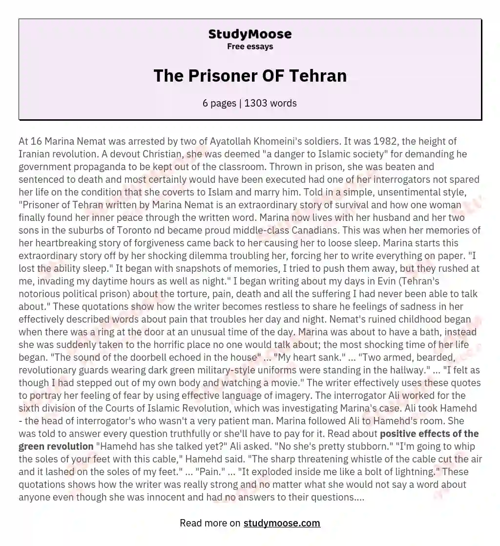 The Prisoner OF Tehran