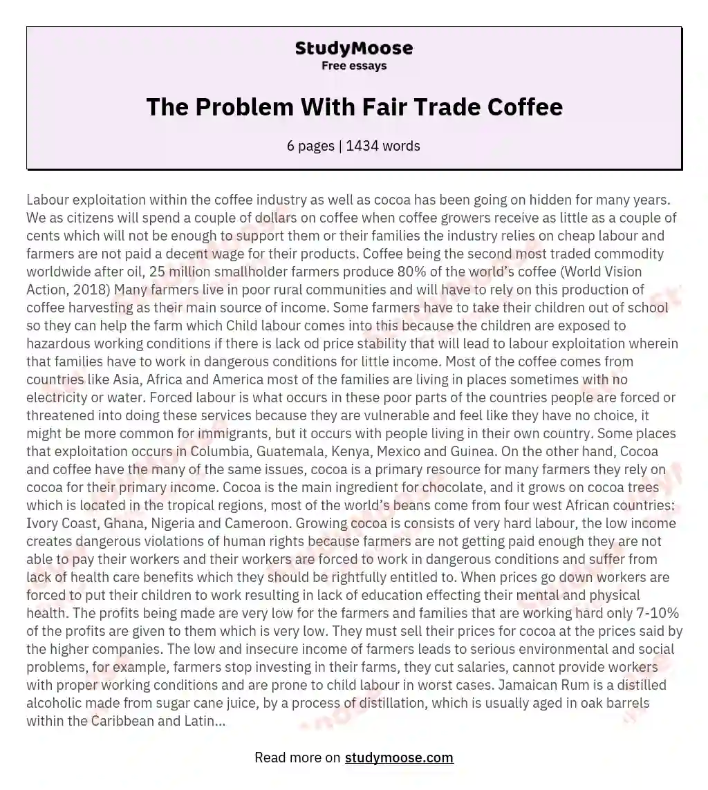 The Problem With Fair Trade Coffee