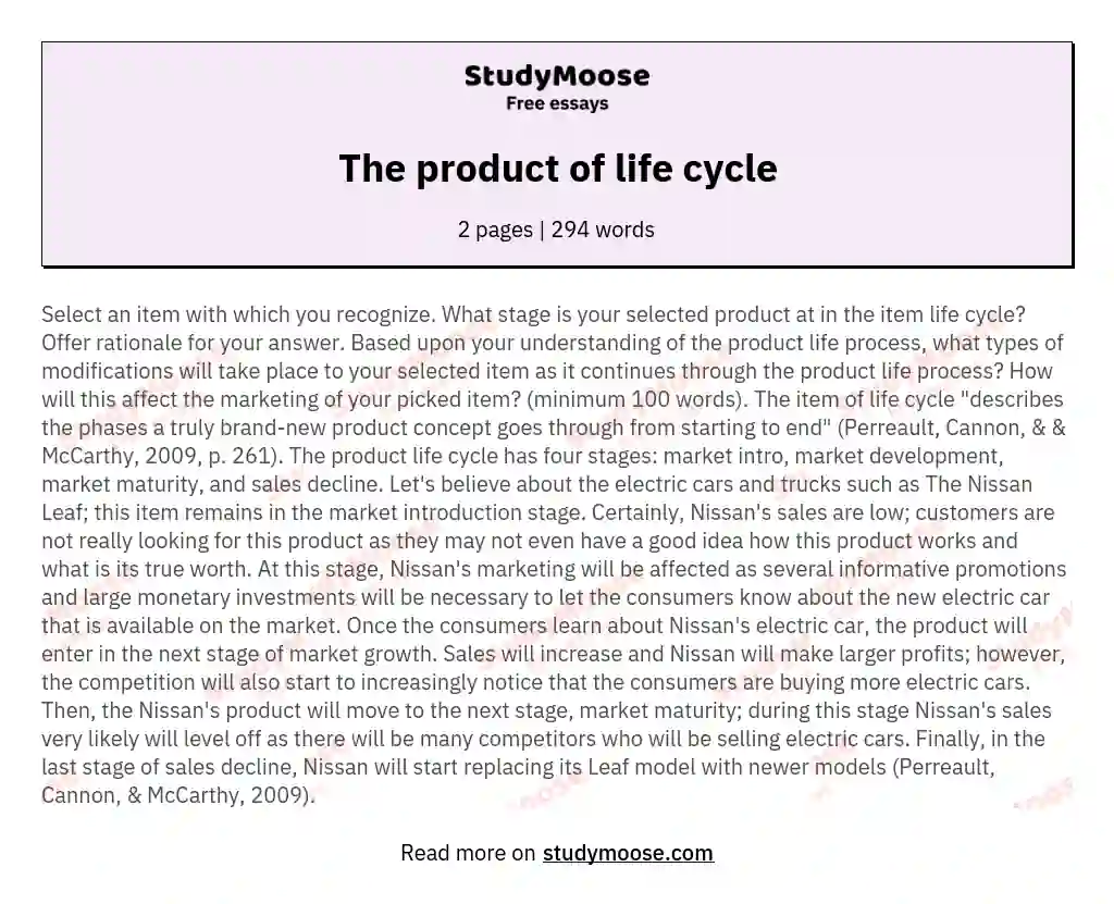 The product of life cycle