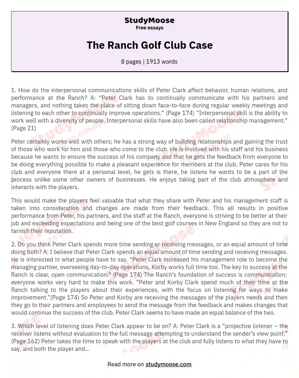 The Ranch Golf Club Case