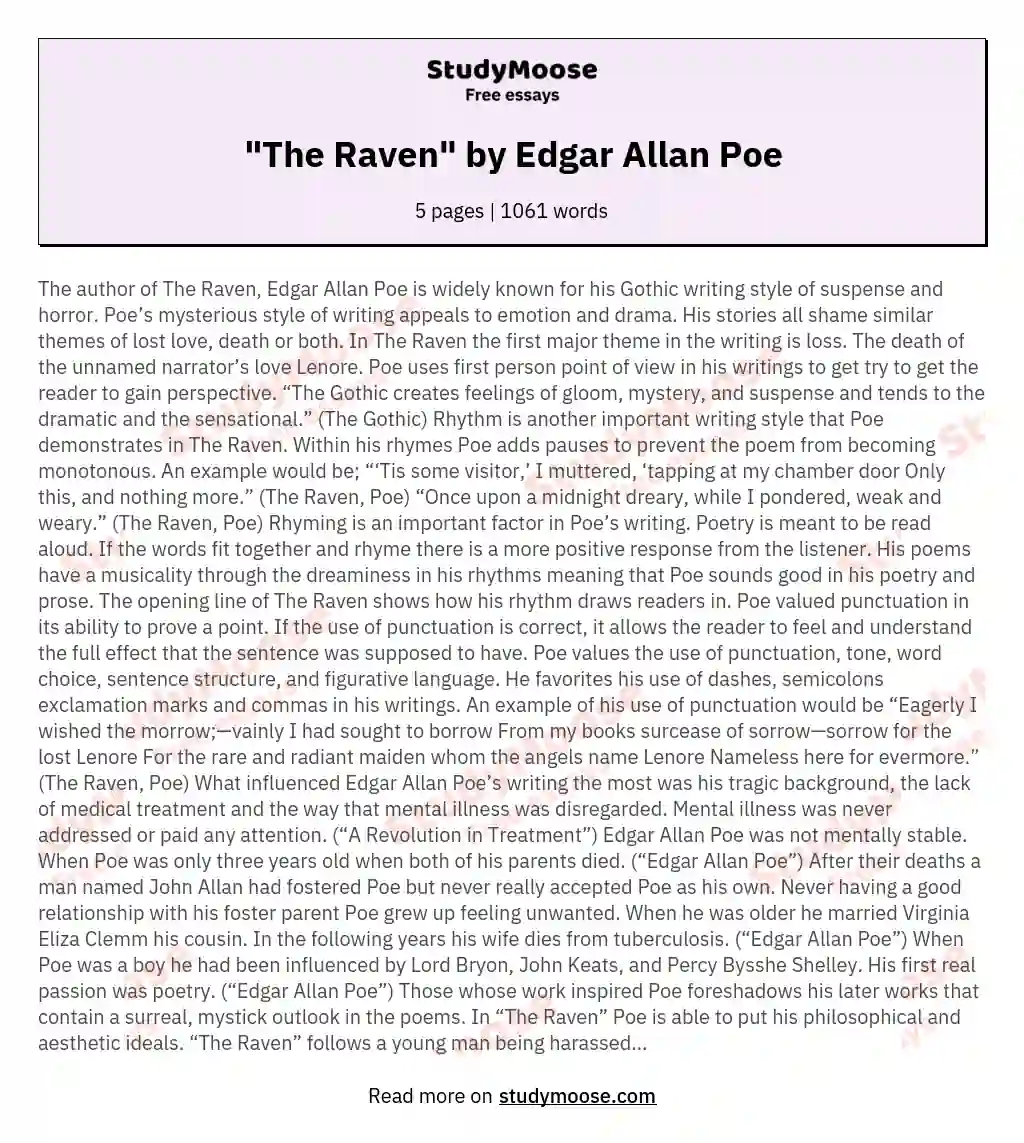 the raven essay