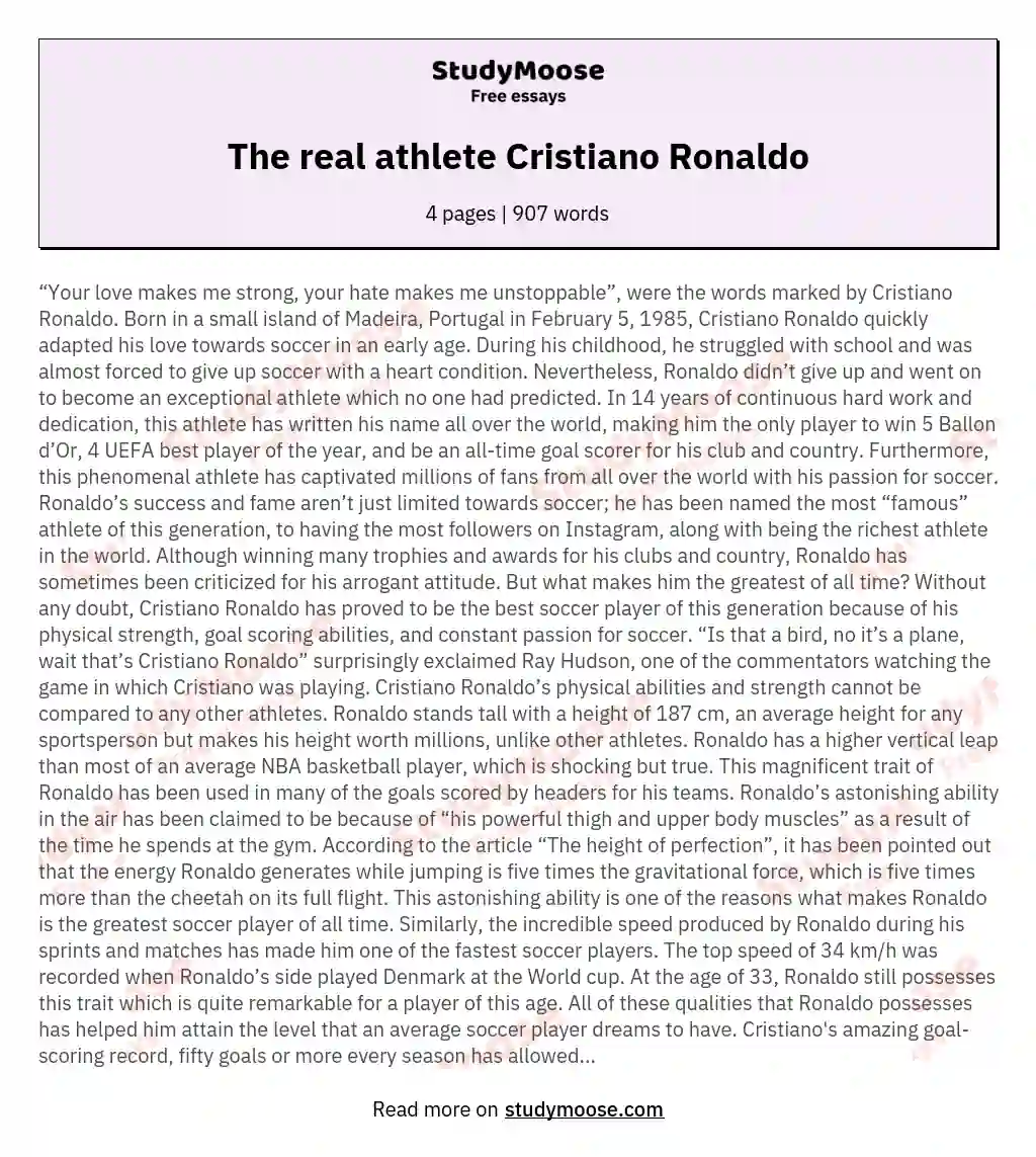 The real athlete Cristiano Ronaldo