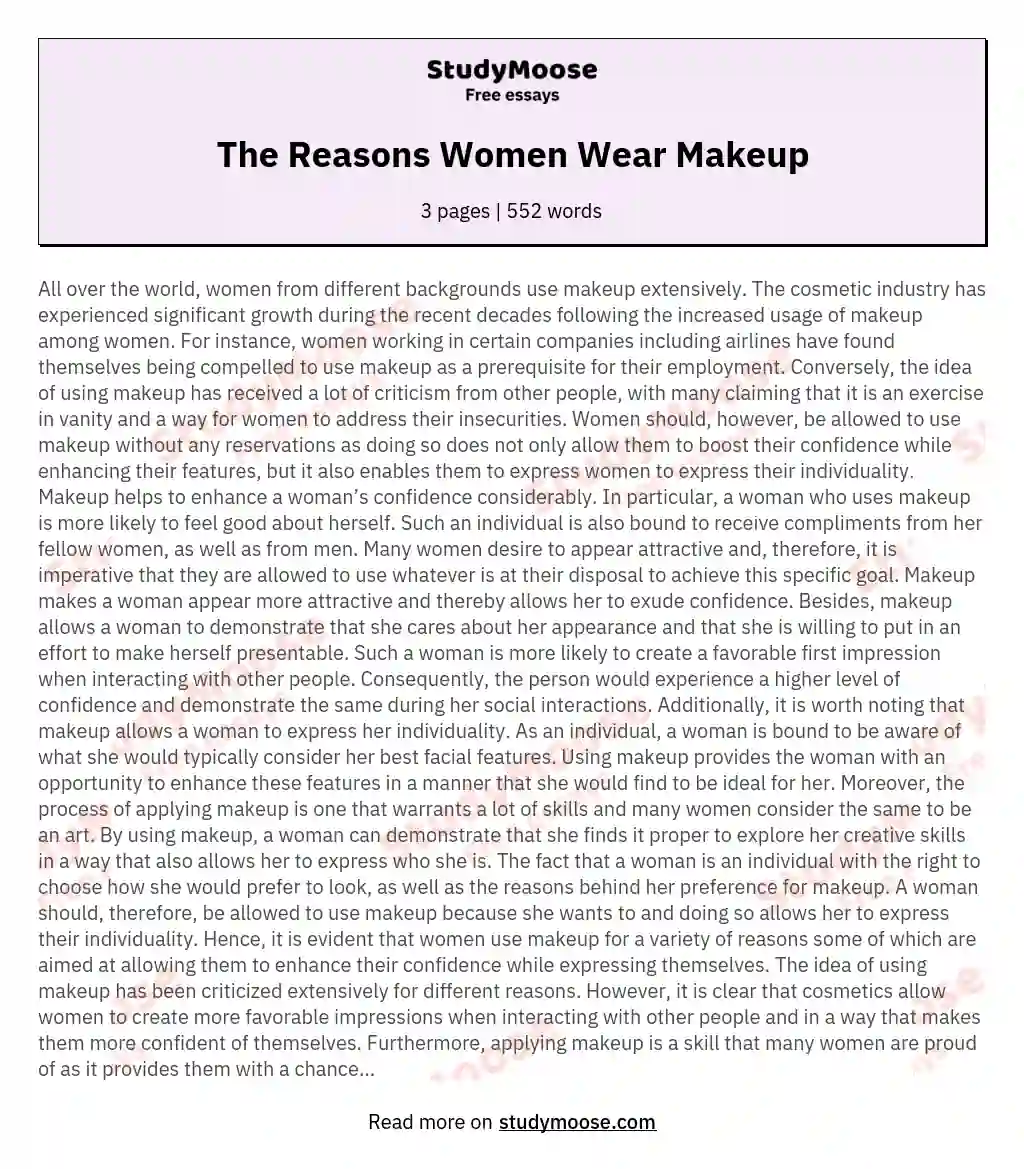 makeup essay topics