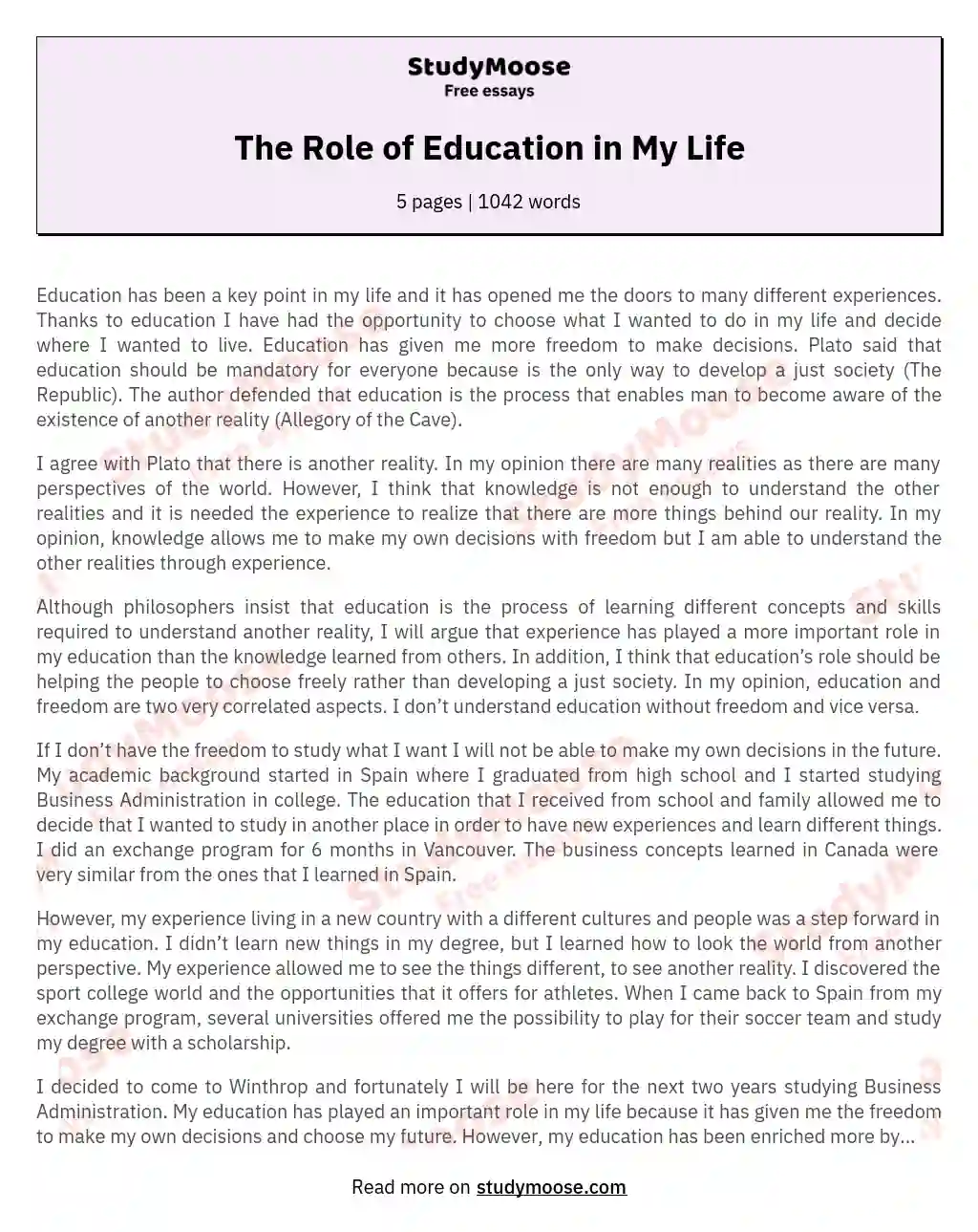 essay on importance of education in human life in english