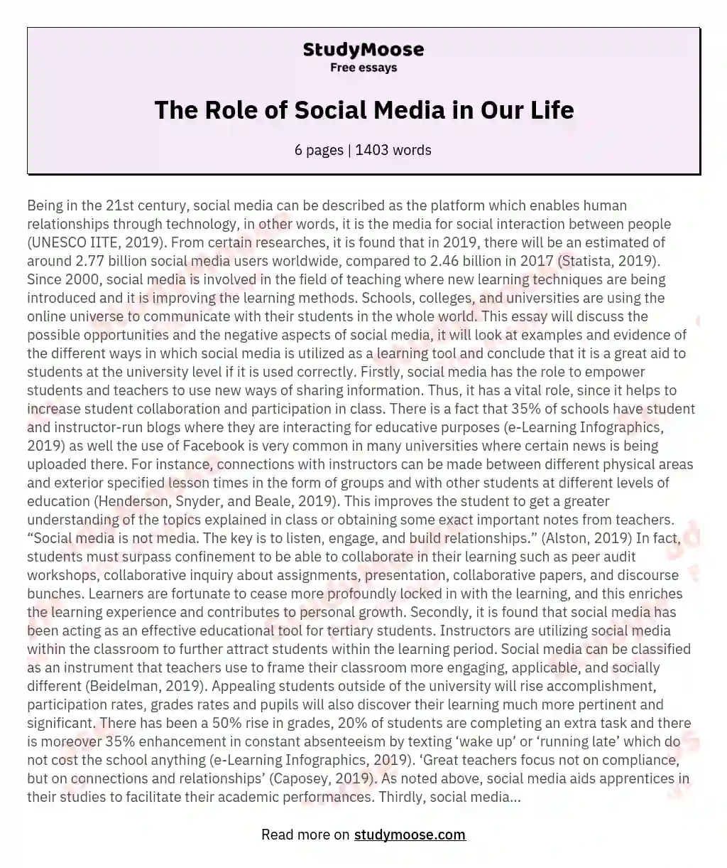 life before social media essay