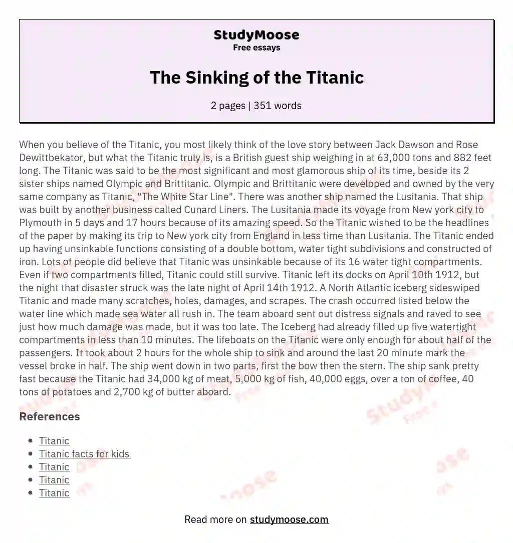The Sinking of the Titanic