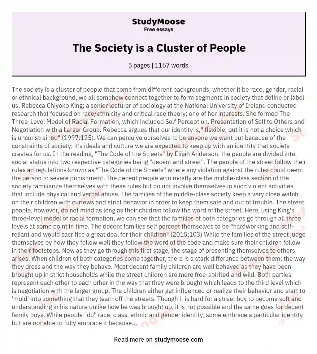 The Society is a Cluster of People