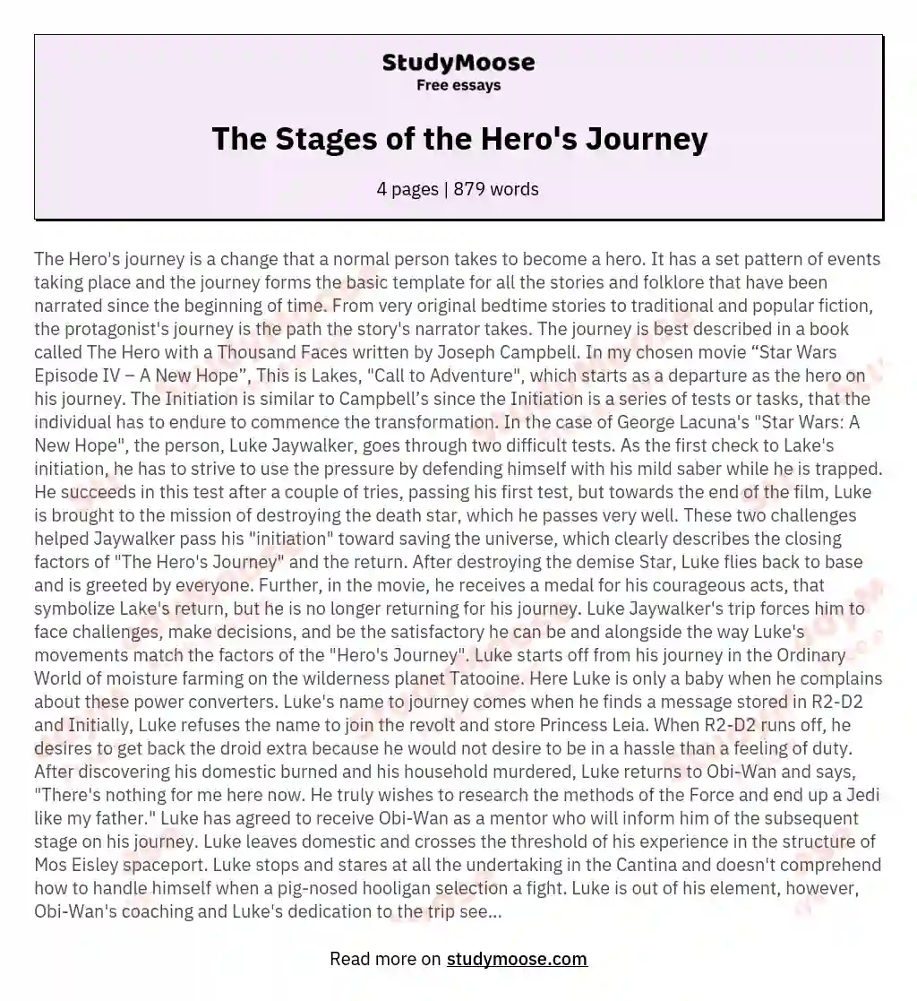 The Stages of the Hero's Journey