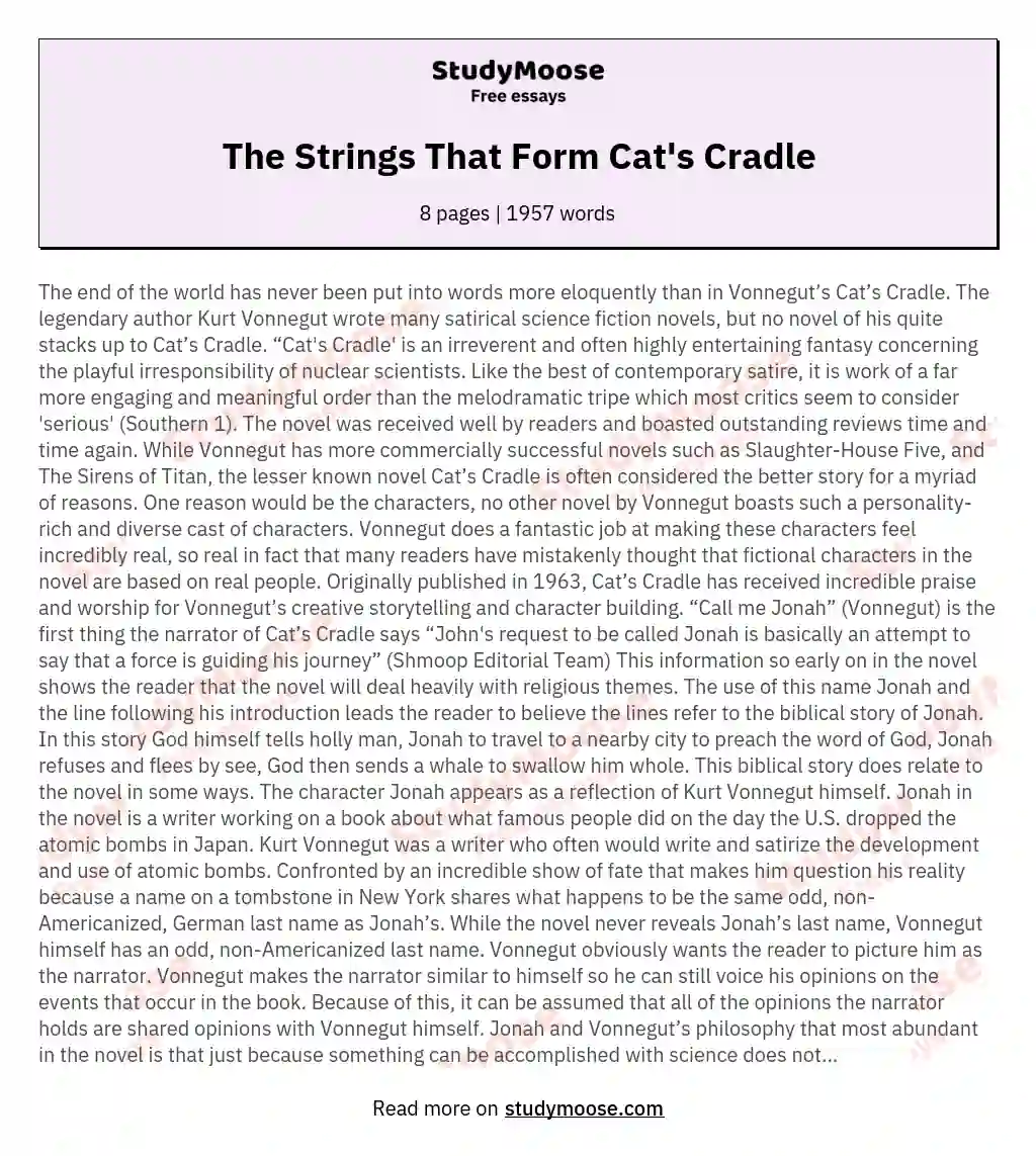 The Strings That Form Cat's Cradle essay