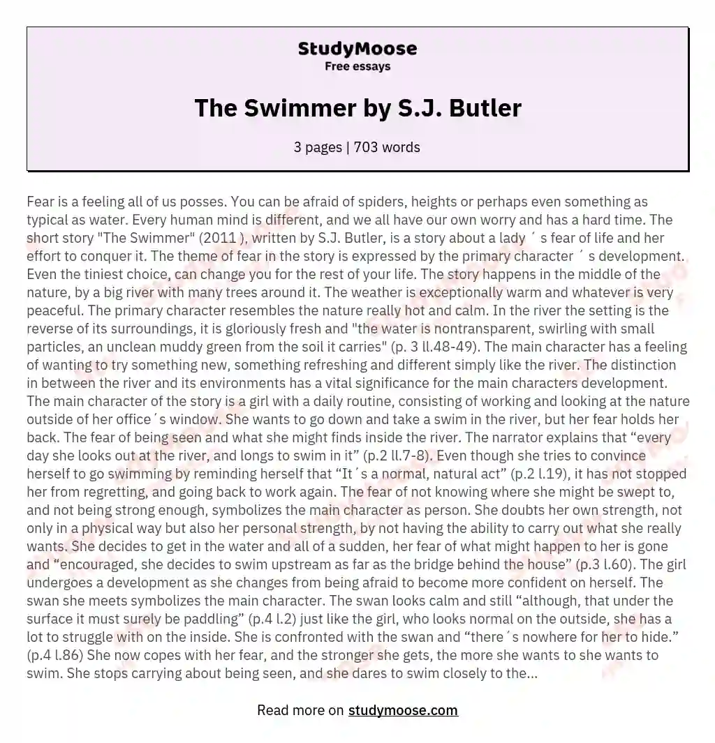 The Swimmer by S.J. Butler