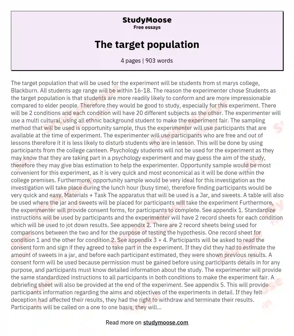 The target population