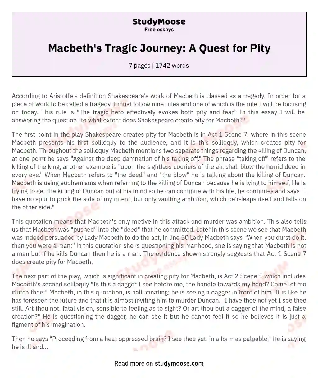 The Tragedy Of Macbeth