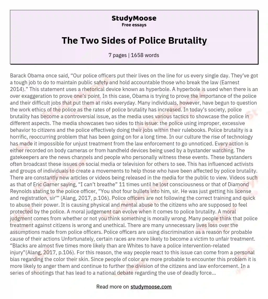 The Two Sides of Police Brutality