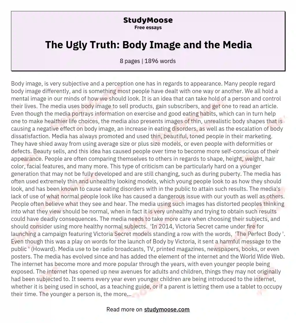 The Ugly Truth: Body Image and the Media
