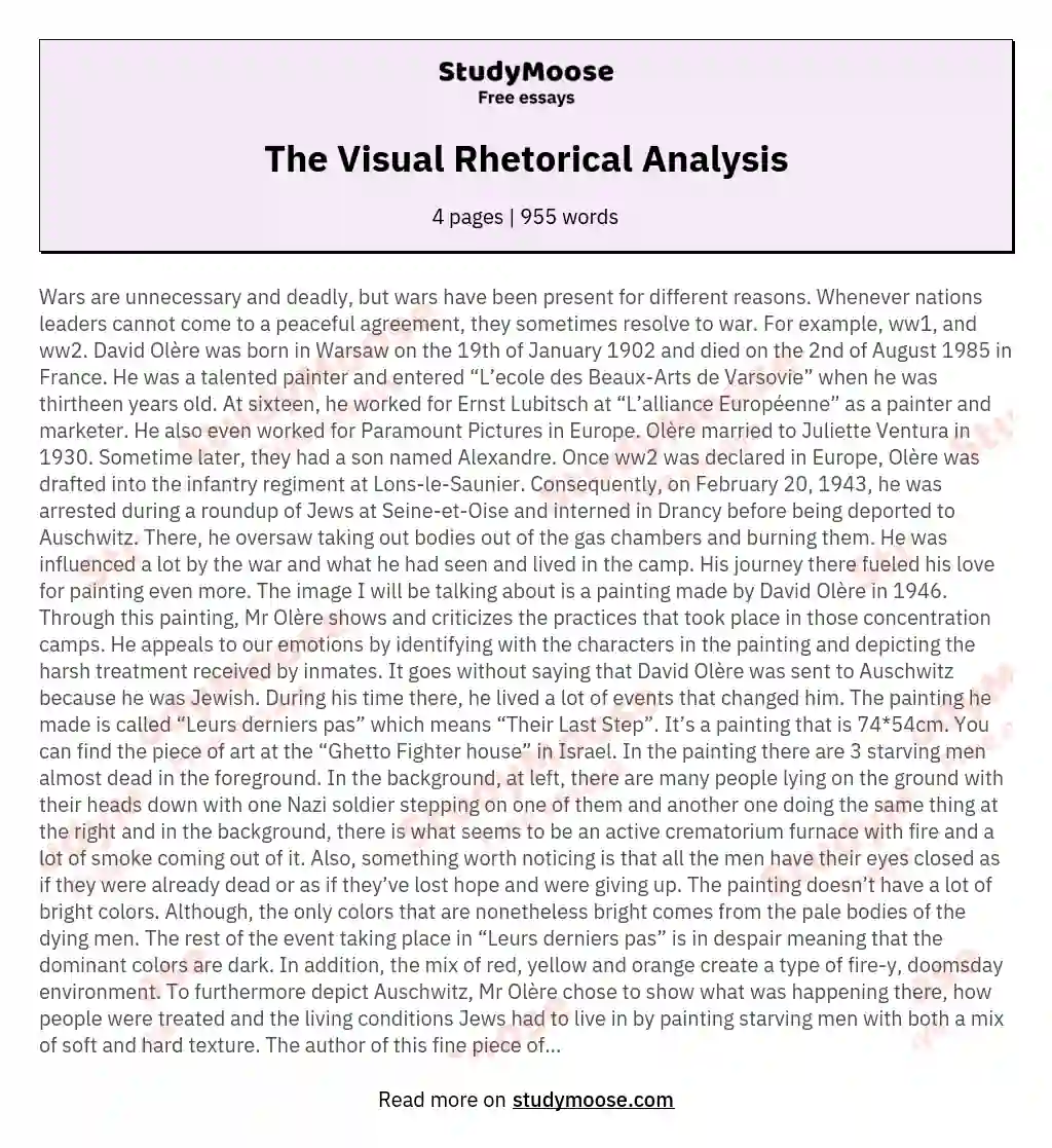 The Visual Rhetorical Analysis essay