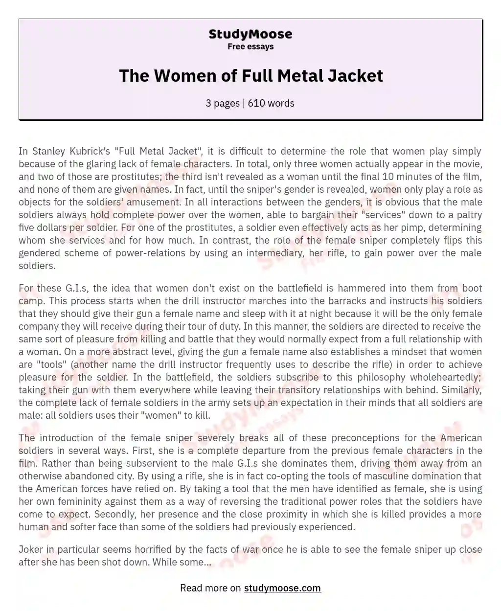 The Women of Full Metal Jacket