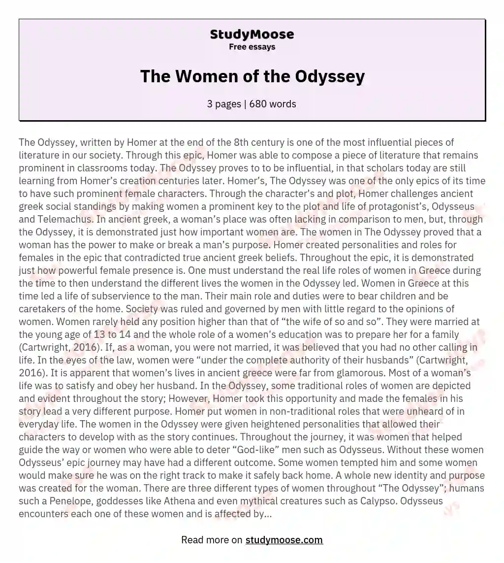 The Women of the Odyssey essay