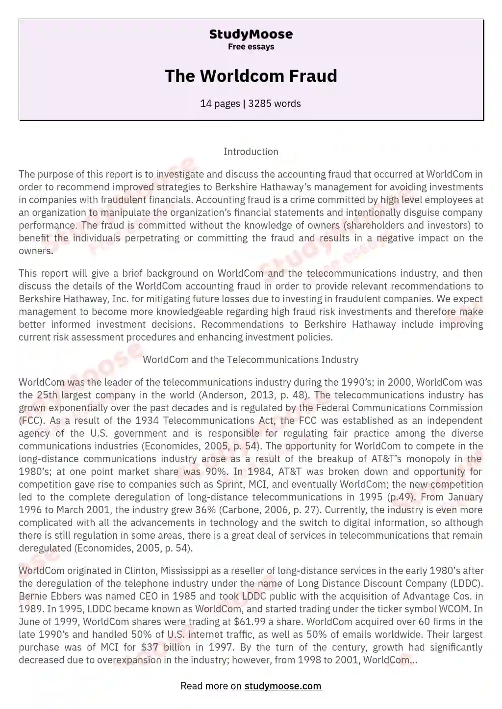 worldcom scandal case study pdf