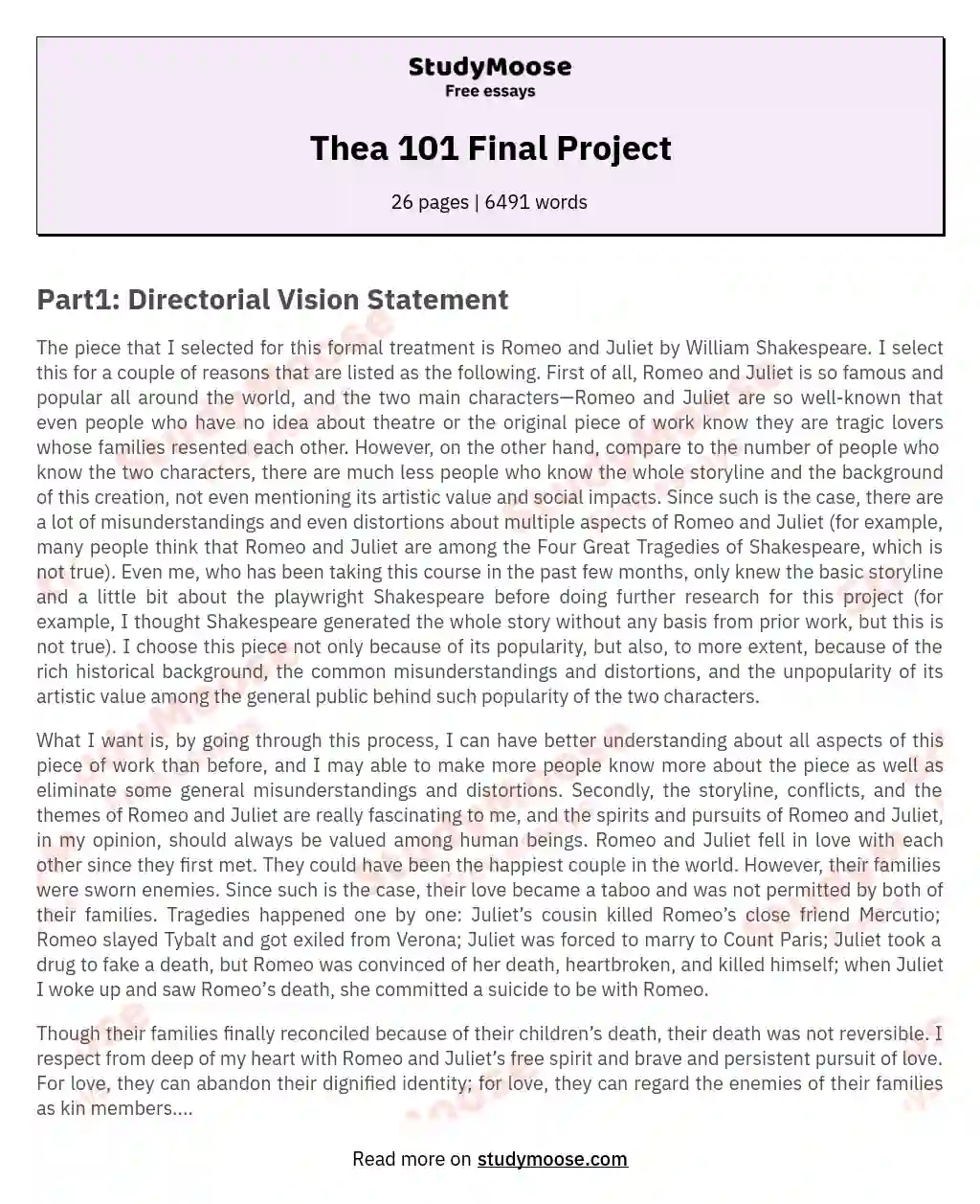 Thea 101 Final Project essay