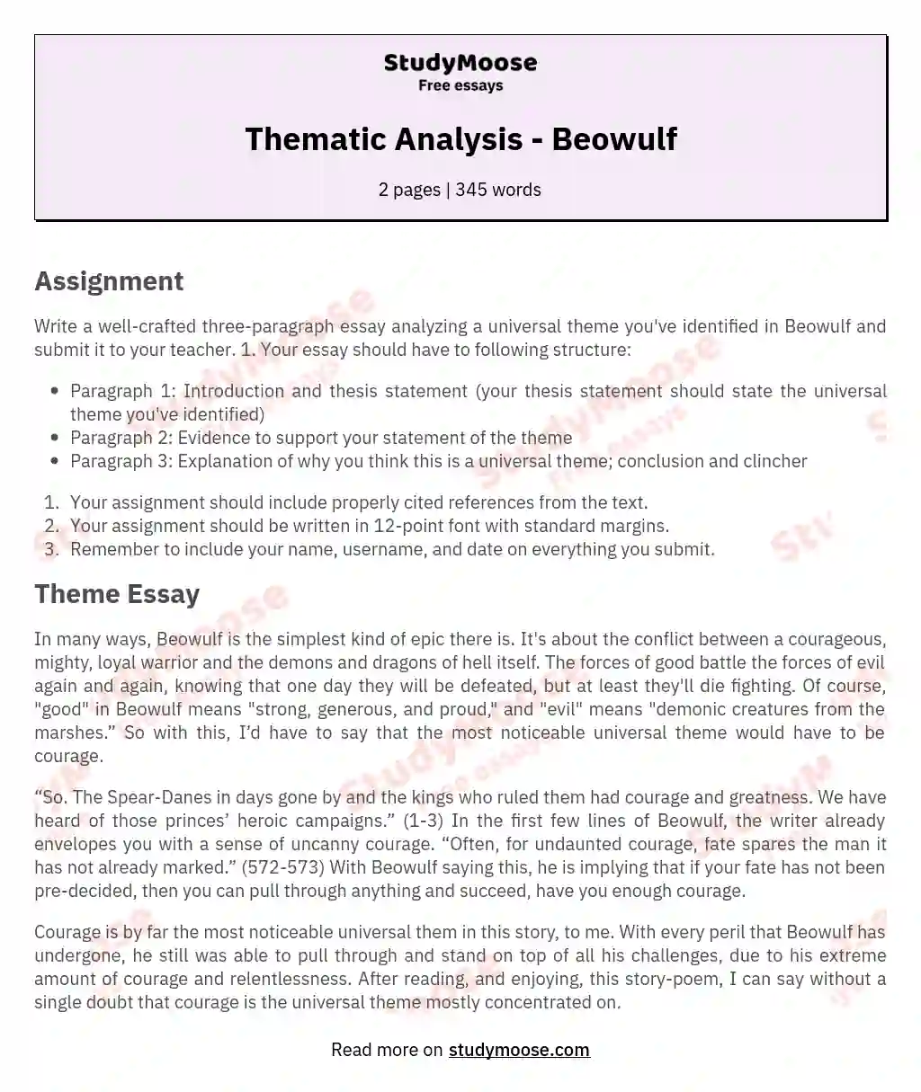 thematic analysis essay prompt
