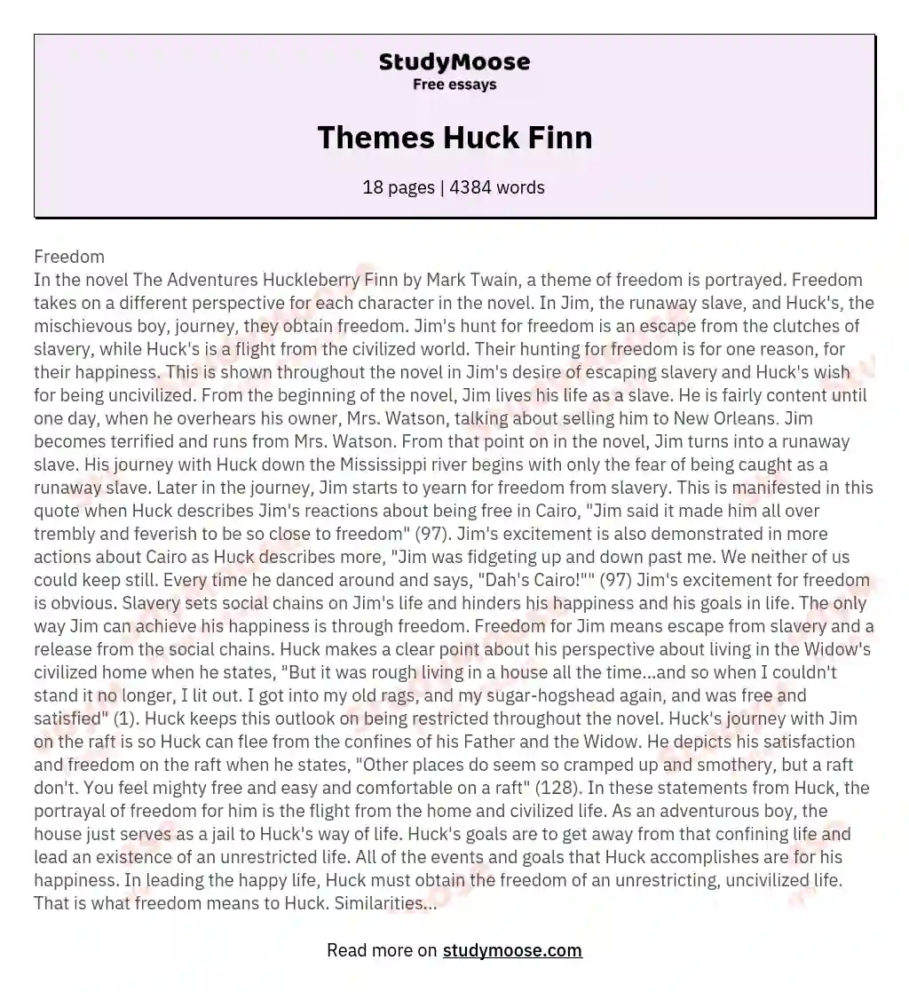Themes Huck Finn