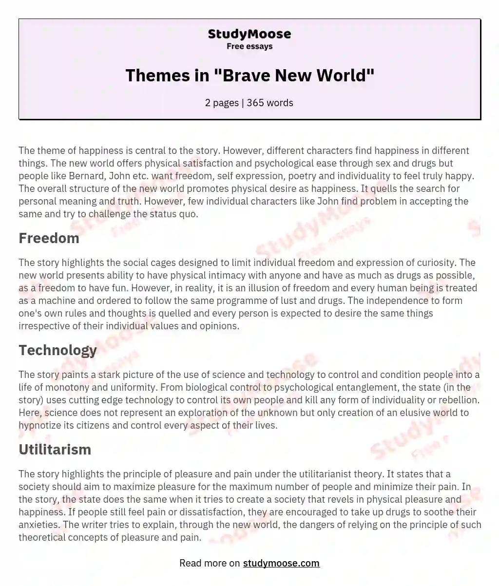 Themes in "Brave New World"
