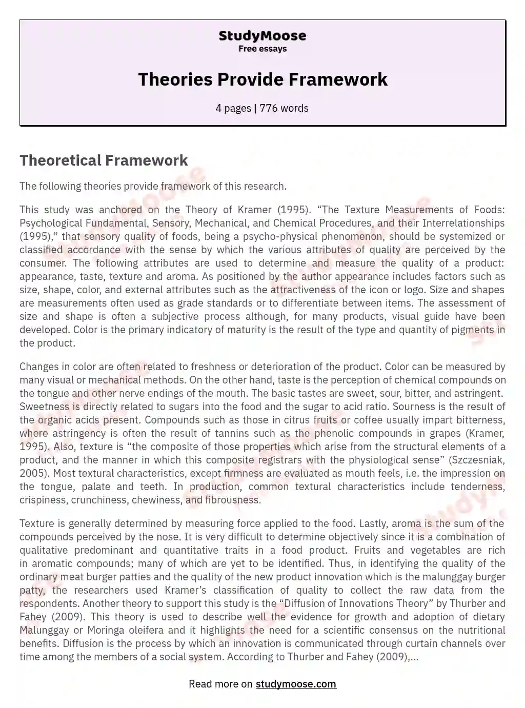 Theories Provide Framework essay