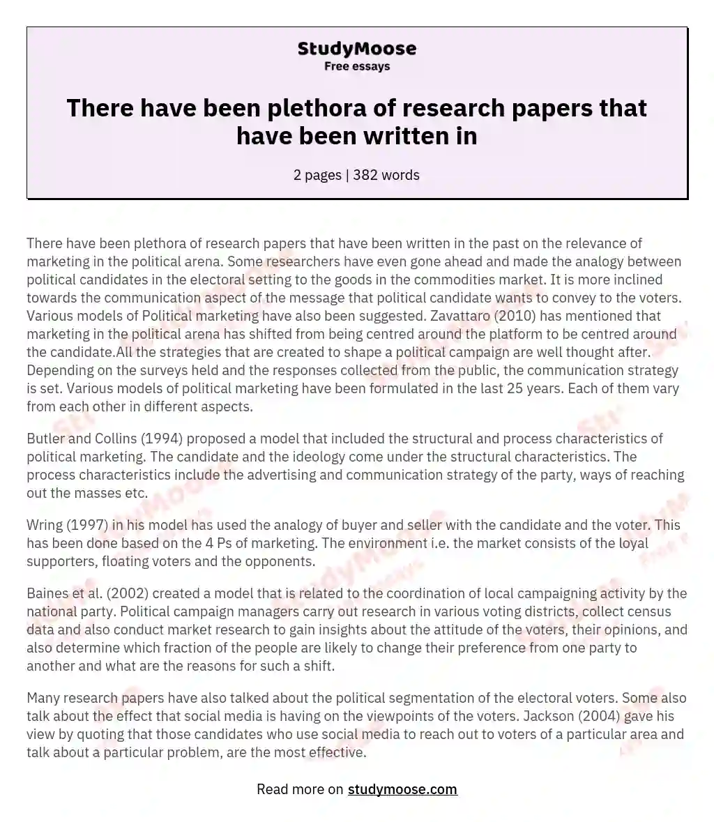 There have been plethora of research papers that have been written in