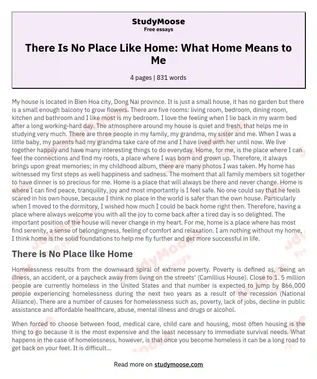 what does the word home means to you essay