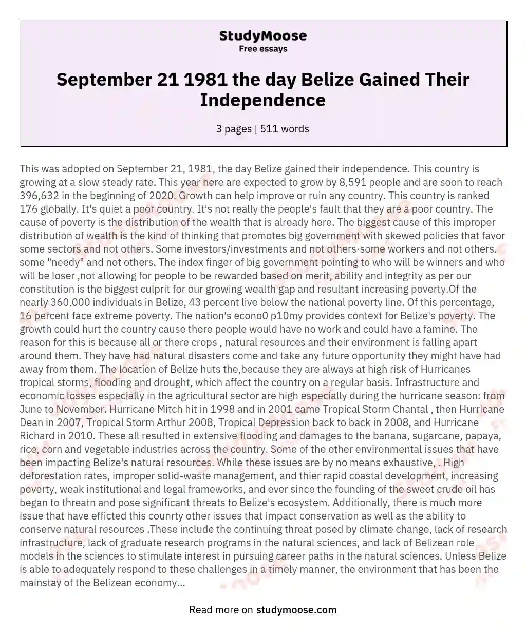 September 21 1981 the day Belize Gained Their Independence